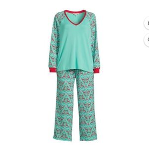 The Pioneer Woman Long Sleeve Top with Pants Pajama Set, Women’s, 2-Piece 2x